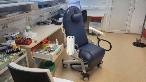 Medical blood collection chair used for blood collection in a clinical laboratory
