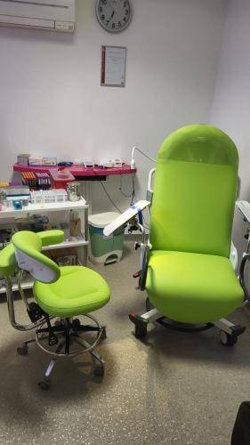 Medical blood collection chair used for blood collection in a clinical laboratory